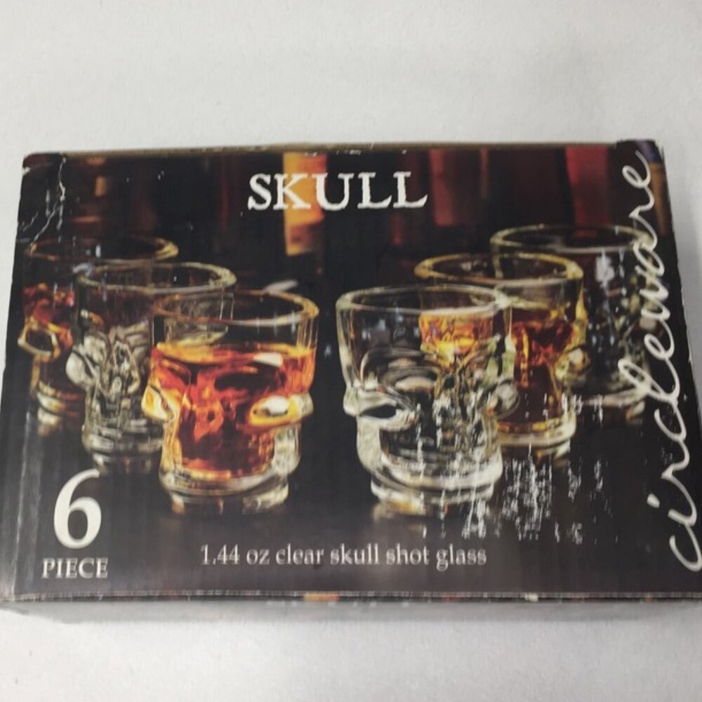 Circleware Skull Shot Glass Set Goth Vintage  set of 6